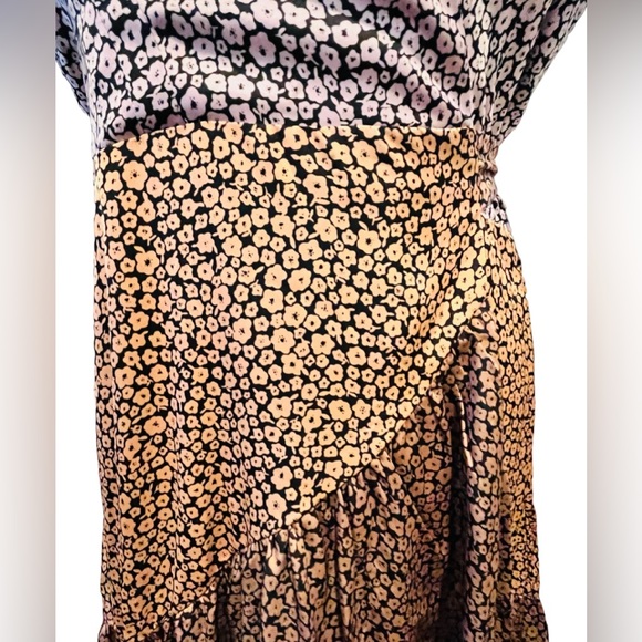 NWT Size Medium Anthropologie Hutch ELMA High Low Wrap Dress Pink/Peach/Copper - Picture 8 of 16